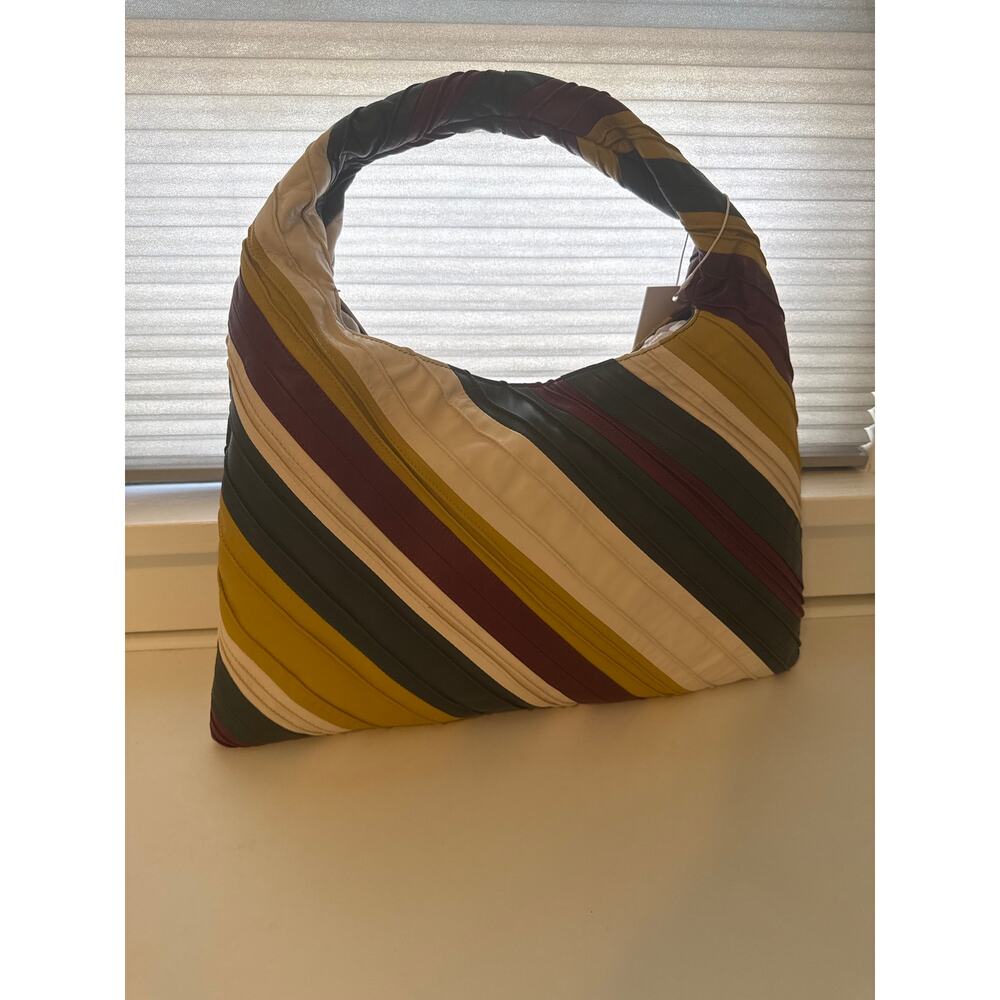 NWT Walter Baker Dakota Shoulder Bag Multi Color Pleated Leather Hobo MSRP $498